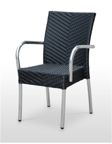 Silla rattan oslo color negro Z1005