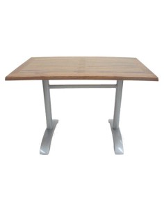 Mesa Hosteleria Metalica Roma doble  Aluminio brillo con tablero werzalit 2