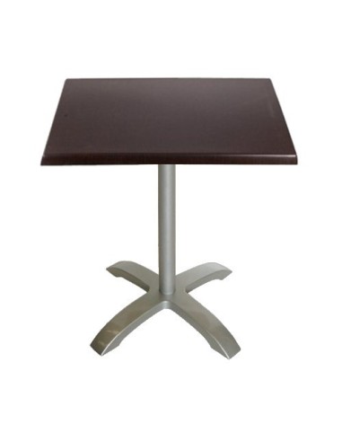 Mesa Hosteleria Metalica Roma Aluminio mate con tablero werzalit