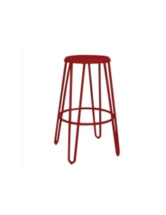 Taburete Industrial York en acero con asiento madera