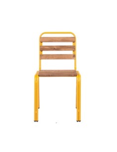 Silla industrial Montana en metal y madera 2