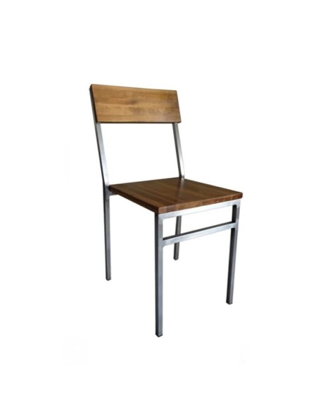 Silla vintage Detroit en metal y madera
