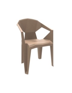 Silla Delta con brazos polipropileno color arena