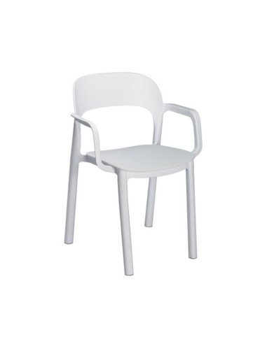Silla Ona Resol con brazos polipropileno blanco
