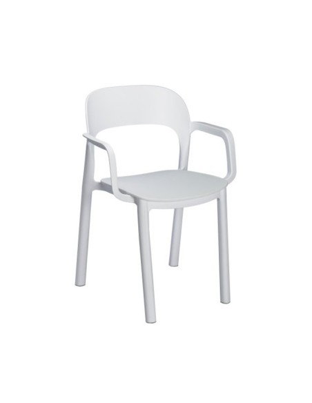 Silla Ona Resol con brazos polipropileno blanco