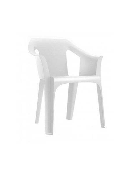 Silla de plastico Cool para terraza color blanco