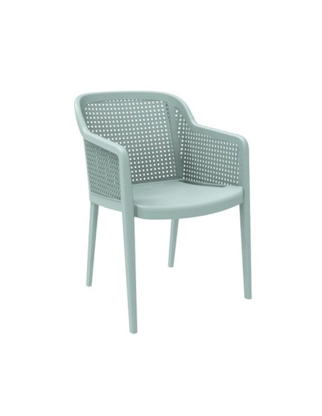 Silla Gandía polipropileno con brazos color verde nilo