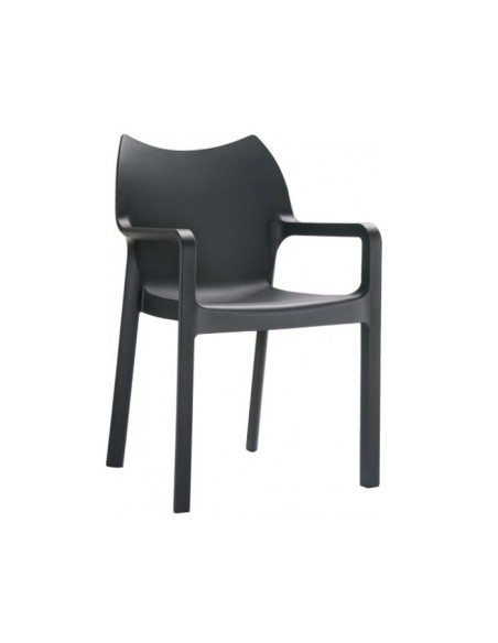 Silla Dionisio con brazos plástico color negro