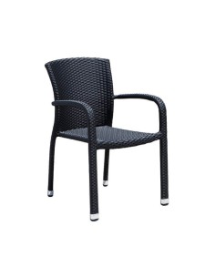 Silla rattan sintético para hostelería color negro