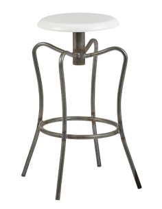 Taburete industrial Londres color negro transparente y asiento color natural 2