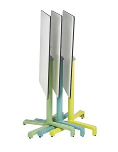 Mesa pie central aluminio Altea con tablero werzalit 2