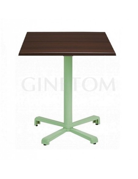 Mesa pie central aluminio Altea con tablero werzalit
