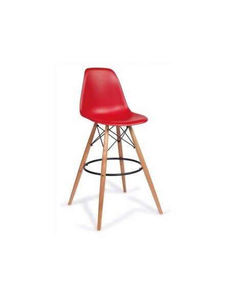 Taburete alto eames color rojo