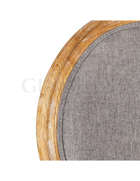 Silla Luis XVI madera olmo y tapizado gris