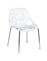 Silla Diseño Teide polipropileno blanco y estructura acero cromado