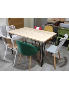 Mesa industrial atlanta acero y madera 2