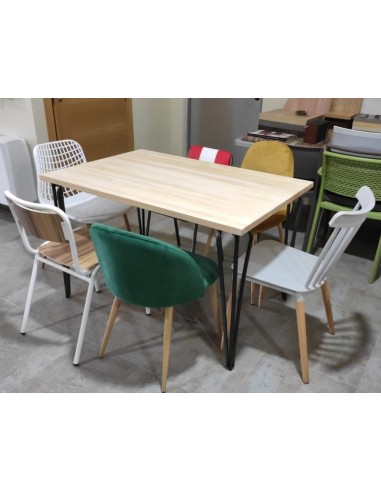 Mesa industrial atlanta acero y madera