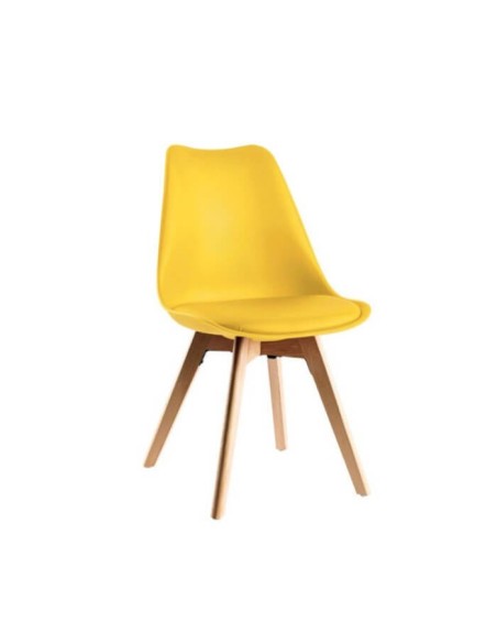 Silla Maine vintage hostelería plástico color amarillo