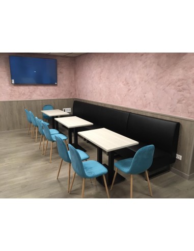 Sofa tapizado polipiel negro para hosteleria