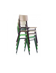 Silla Escolar estructura negra y formica gris 2