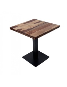 Mesa pie central hierro con tablero madera sheesham reciclado