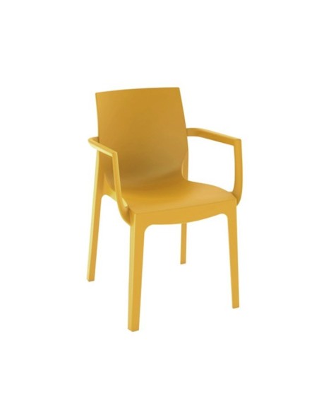 Sillón Almeria apilable color mostaza para terrazas