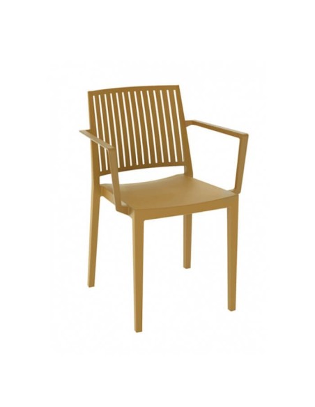 Sillón de plastico Marbella color camel para terraza