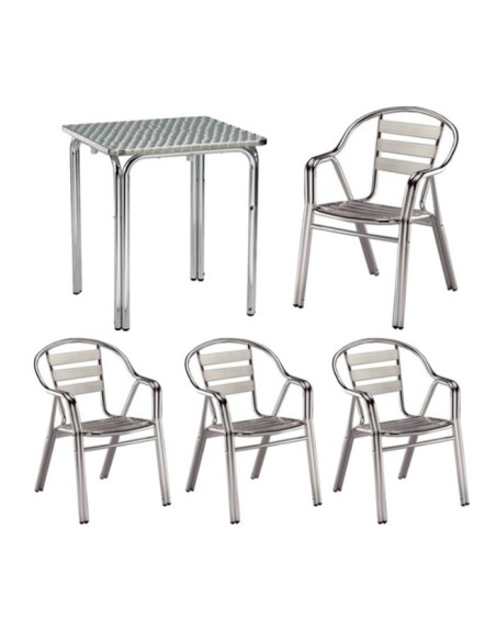 Conjunto terraza aluminio ideal para exteriores