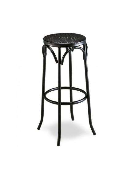 Taburete alto metalico 503 asiento rejilla color negro