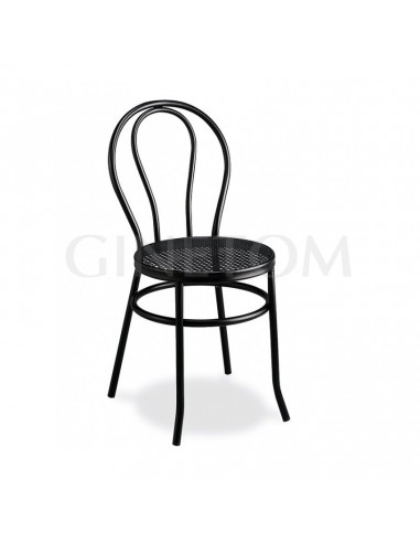 Silla metalica asiento rejilla 105 ginetom color negro