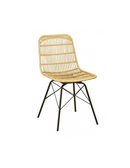 Silla rattan honolulu para hosteleria estructura color negro