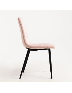Silla burano para bares y restaurantes  terciopelo rosa claro 2
