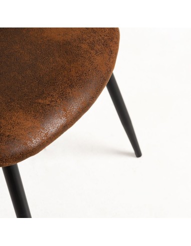 Silla vintage retro  Dormunt polipiel marron para hosteleria