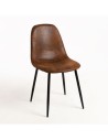 Silla retro Dormunt polipiel marrón para hosteleria