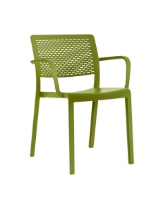 Silla con brazos Trama Resol verde oliva para bares y restaurantes
