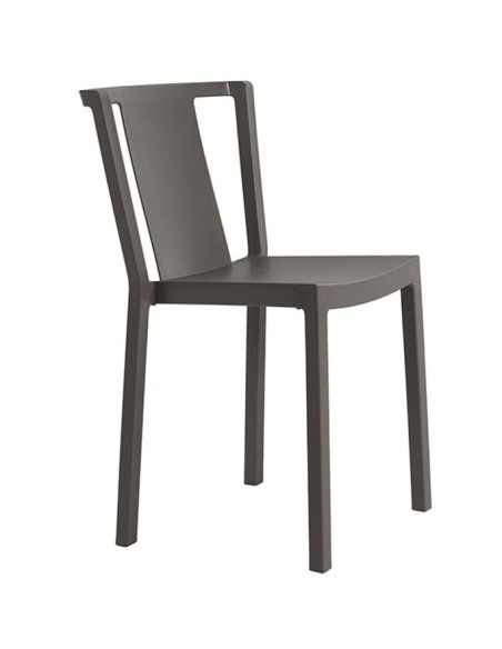Silla Neutra Resol color chocolate para hosteleria