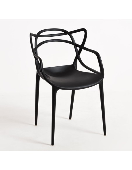 Silla Masters apilable color negro