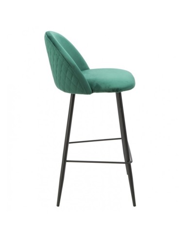 Taburete alto hosteleria diseño velvet Mesina verde