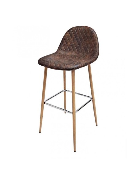Taburete tapizado retro vintage microgamuza oxido