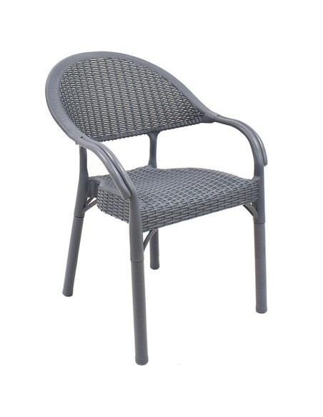 Silla con brazos para terraza Torremolinos color gris oscuro