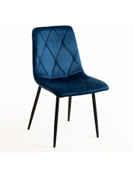 Silla de comedor Ragusa terciopelo azul