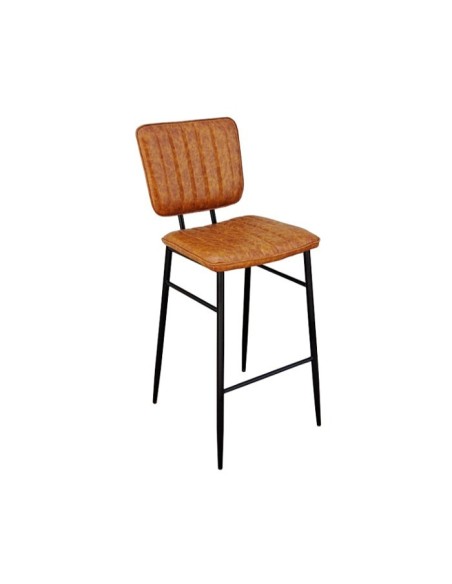 Taburete retro Memphis cuero con respaldo - Taburetes bar diseño