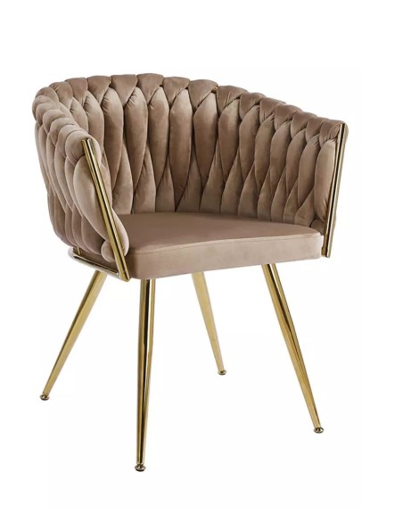Sillon diseño comedor terciopelo velvet Regio Golden Ginetom champan