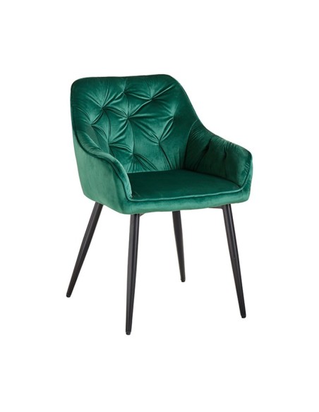 Sillon tapizado comedor hosteleria Matera Ginetom terciopelo verde