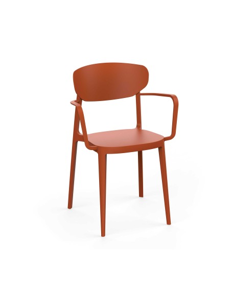 Sillon de plastico Aire 2 Ginetom para terrazas de hosteleria color brick
