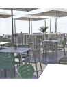 Conjunto terraza Tomelloso, 1 mesa apilable + 4 sillas de plástico